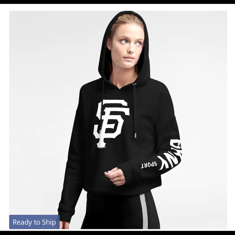 San Francisco Giants DKNY Sport Women's Lydia Pullover Hoodie - Black